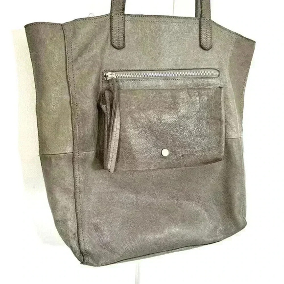 Day and Mood Heather Tote Gray Suede Leather Anthropologie Patchwork Medium Boho - Picture 3 of 14